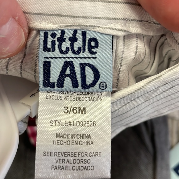 NWT Little Lad Baby Boy's 3 Piece Shirt, Pants and suspender elastic Set- - Picture 3 of 6